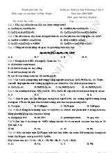Đề kiểm tra định kỳ môn Hóa học Lớp 9 Chương I lần 2 - Năm học 2019-2020 - Lê Đức Mạnh (Có đáp án)